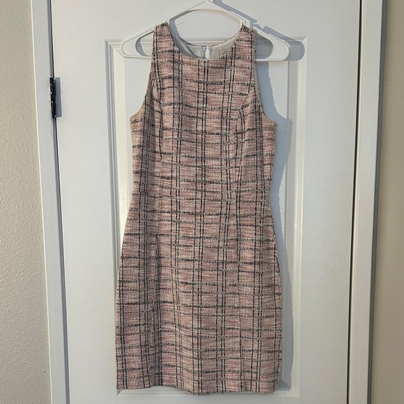 LOFT Pink & Black Plaid Sleeveless Dress Size 4 - Picture 1 of 5